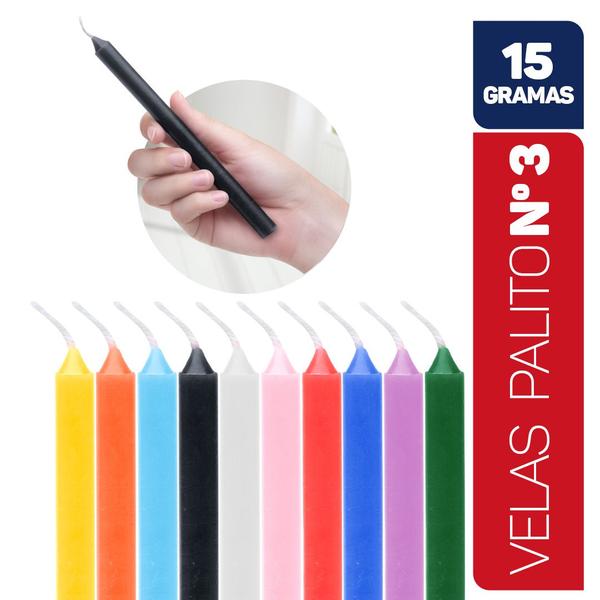 Imagem de Velas Palito Coloridas Vela Tradicional Maço Kit 16cm 15g 100% Parafina - Envio Rápido