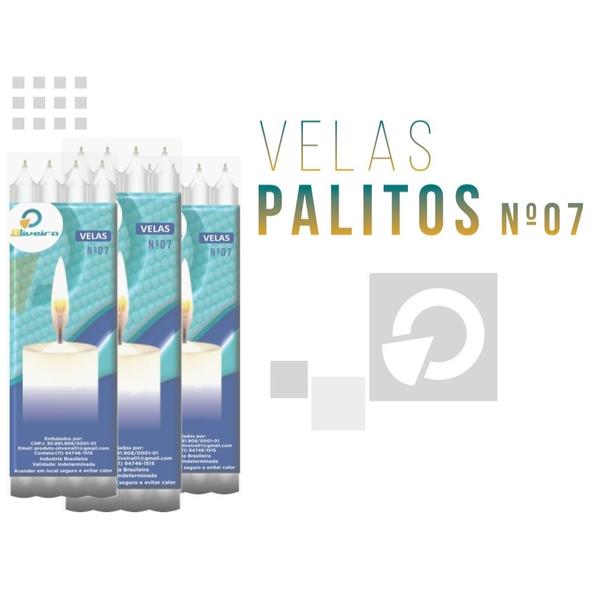 Imagem de Velas Palito nº7 190gr (2 maços com 8 unidades cada)