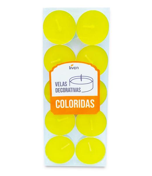 Velas para Rechô Colorida Alegria e Calor Amarela 10 Un - Flash Imagem de Velas para Rechô Colorida Alegria e Calor Amarela 10 Un