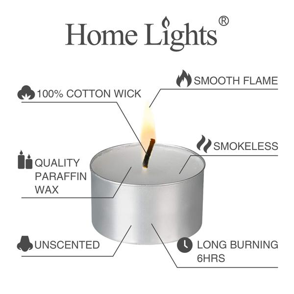 Imagem de Velas Tealight HomeLights brancas sem perfume, pacote com 300