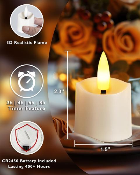 Imagem de Velas votivas LED Homemory, pacote com 12 unidades com controle remoto