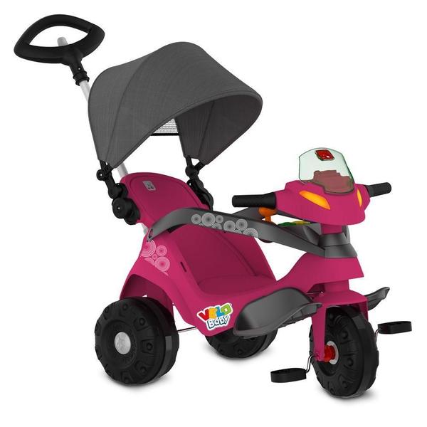 Imagem de Velobaby Reclinável Com Capota Passeio Rosa - Bandeirante