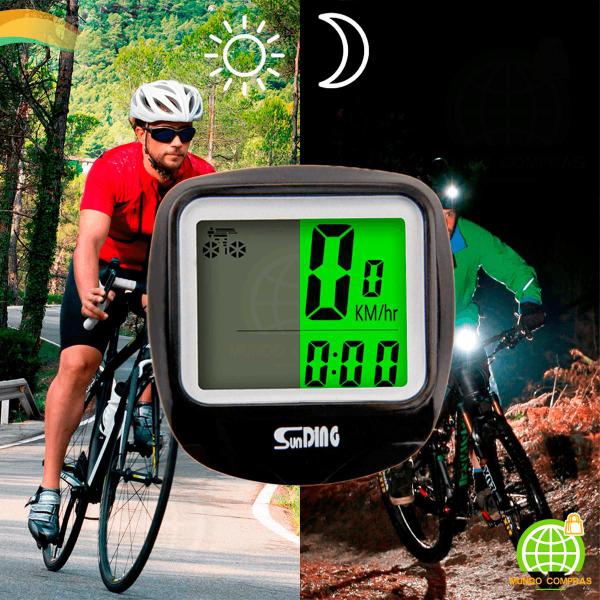 Imagem de Velocimetro Ciclocomputador Odômetro Para Bicicleta Ciclismo Bike Mtb Sensor Com Fio Luz Noturna