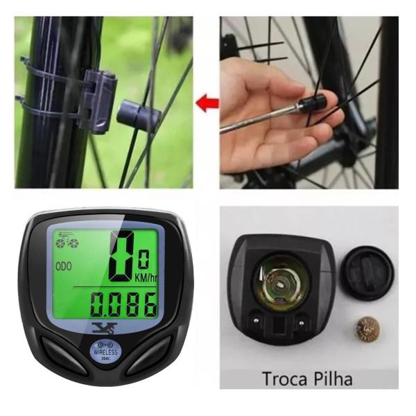 Imagem de Velocímetro Computer Bicicleta + Kit Sinalizador Lua Tek LK 029