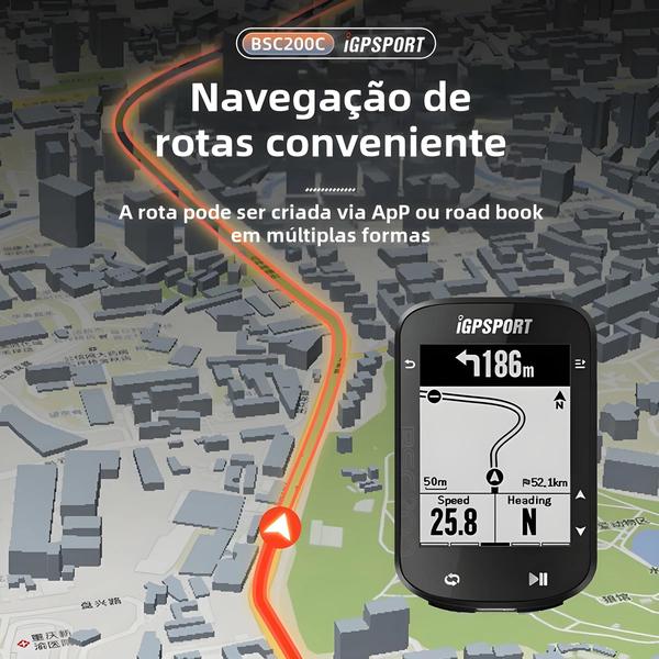 Imagem de Velocímetro de Bicicleta GPS Sem Fio iGPSPORT BSC200C - Ant+ e Navegação