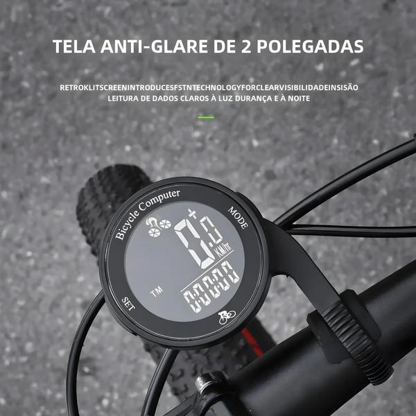 Imagem de Velocímetro de Bicicleta Sem Fio com Display LCD Multifuncional - Para Ciclismo e Mountain Bike