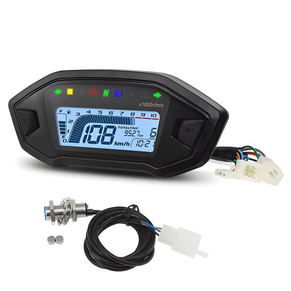 Imagem de Velocímetro Digital LCD para Motocicleta - 7 Cores, 10000 RPM, Painel para 2 a 4 Cilindros