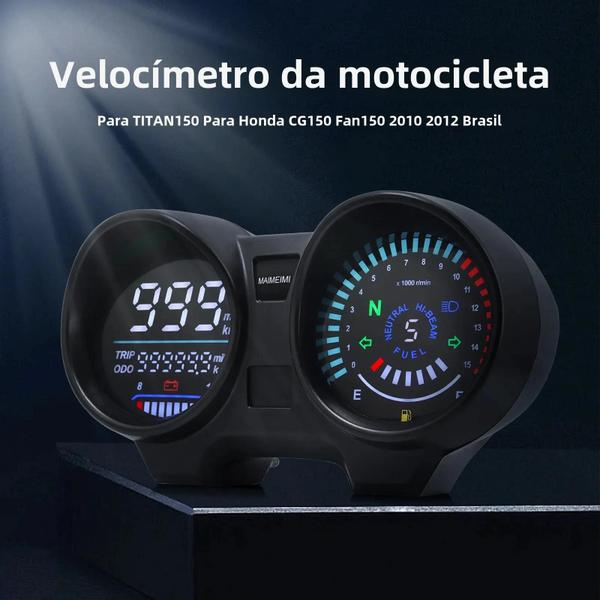 Imagem de Velocímetro Digital LED para Motocicleta - 15000 RPM, Odômetro, Trip, km/h e mph