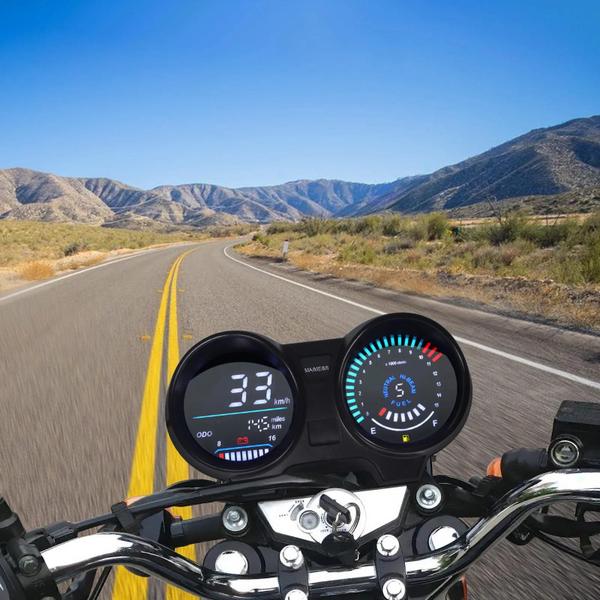 Imagem de Velocímetro Digital LED para Motocicleta - 15000 RPM, Odômetro, Trip, km/h e mph