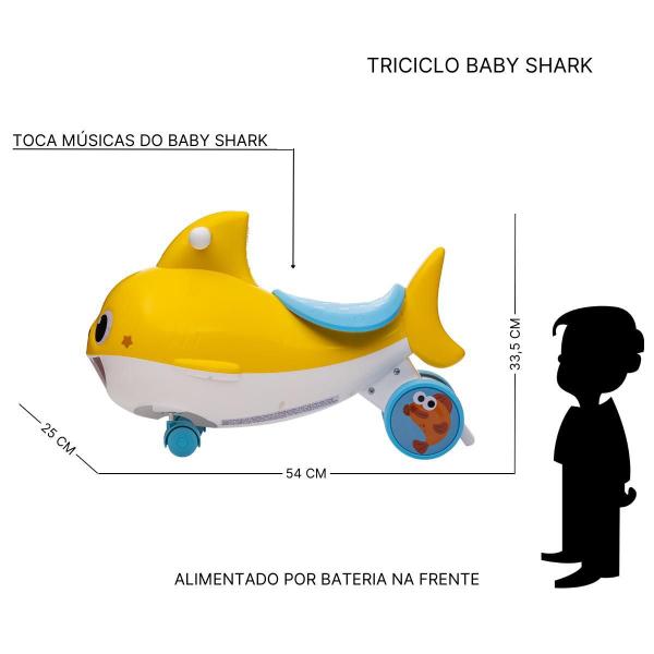 Imagem de Velotrol Infantil Baby Shark Mini Carrinho Triciclo