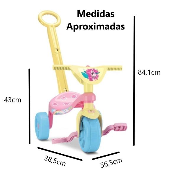 Imagem de Velotrol Infantil Unicórnio Triciclo Rosa Motoca Pedal Haste