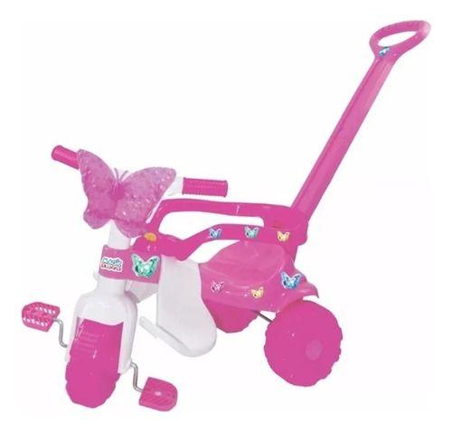 Imagem de Velotrol Triciclo Infantil Para Menina Butterfly Rosa Pink