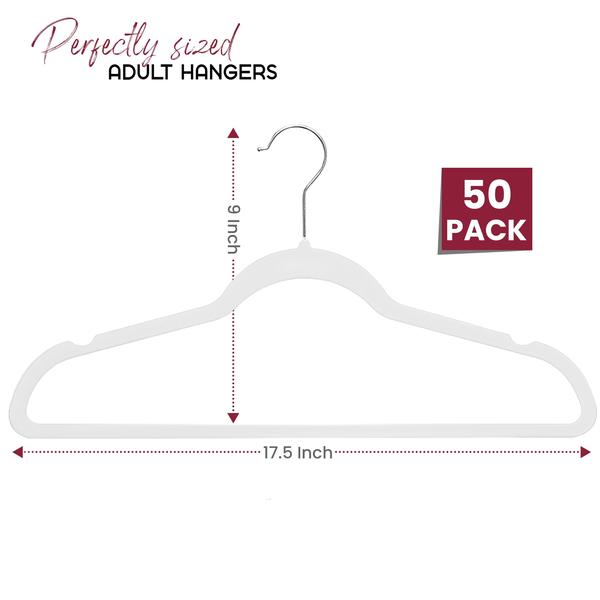 Imagem de Velvet Hangers LUX Decor White, pacote com 50 roupas antiderrapantes