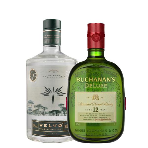 Imagem de Velvo Botanic 800ml + Buchanan's DeLuxe Blended Scotch Whisky Escocês 12 anos 1000ml