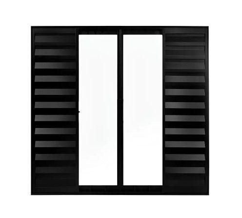 Veneziana 6 Folhas s/Grade - Alumínio Preto - Linha 18 Modular - Jaguar Esquadrias Imagem de Veneziana 6 Folhas s/Grade - Alumínio Preto - Linha 18 Modular