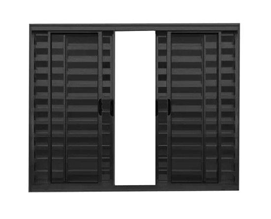 Veneziana 6 Folhas s/Grade - Alumínio Preto - Linha 18 Modular - Jaguar Esquadrias Imagem de Veneziana 6 Folhas s/Grade - Alumínio Preto - Linha 18 Modular