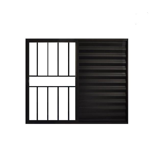Veneziana de Correr 3 Folhas C/Grade Alumínio Preto 1.00 x 1.50 Linha Modular- Hale Imagem de Veneziana de Correr 3 Folhas C/Grade Alumínio Preto 1.00 x 1.50 Linha Modular- Hale