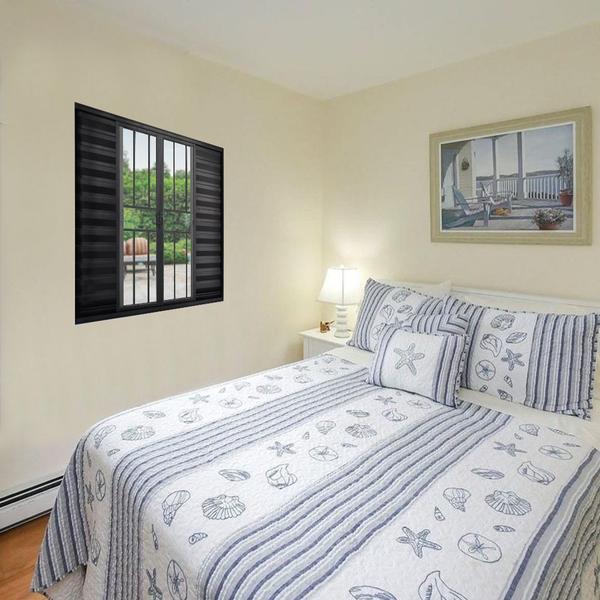Veneziana de Correr 6 Folhas C/Grade Alumínio Preto 1.00 x 2.00 Linha Modular - Hale Imagem de Veneziana de Correr 6 Folhas C/Grade Alumínio Preto 1.00 x 2.00 Linha Modular - Hale