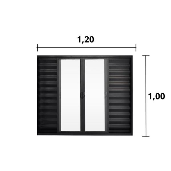 Veneziana de Correr 6 Folhas S/Grade Alumínio Preto 1.00 X 1.20 Linha Modular - Hale Imagem de Veneziana de Correr 6 Folhas S/Grade Alumínio Preto 1.00 X 1.20 Linha Modular - Hale