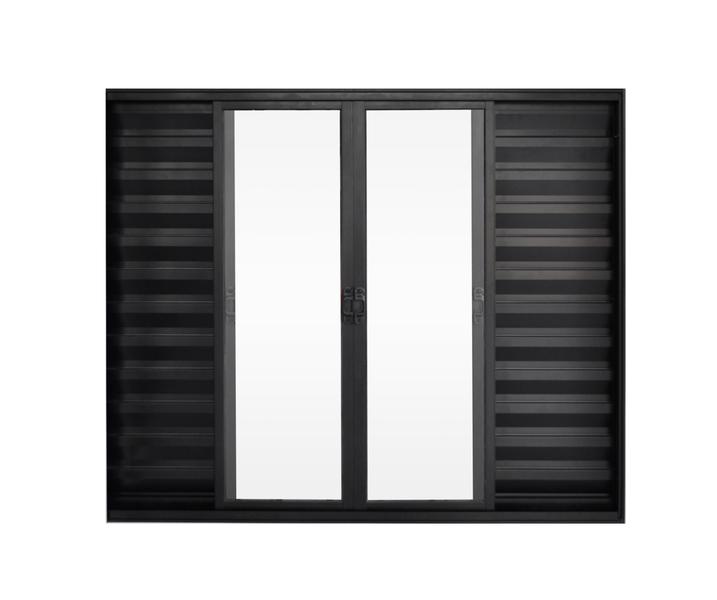 Veneziana de Correr 6 Folhas S/Grade Alumínio Preto 1.00 X 1.20 Linha Modular - Hale Imagem de Veneziana de Correr 6 Folhas S/Grade Alumínio Preto 1.00 X 1.20 Linha Modular - Hale