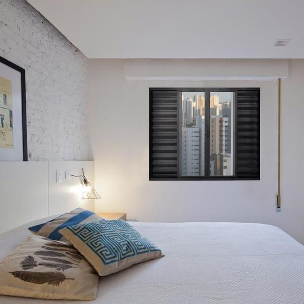 Veneziana de Correr 6 Folhas S/Grade Alumínio Preto 1.00 X 1.20 Linha Modular - Hale Imagem de Veneziana de Correr 6 Folhas S/Grade Alumínio Preto 1.00 X 1.20 Linha Modular - Hale