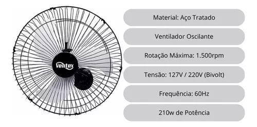 Imagem de Ventex Ventilador De Parede 60cmPreto 210W Bivolt Tex6 Max Turbo