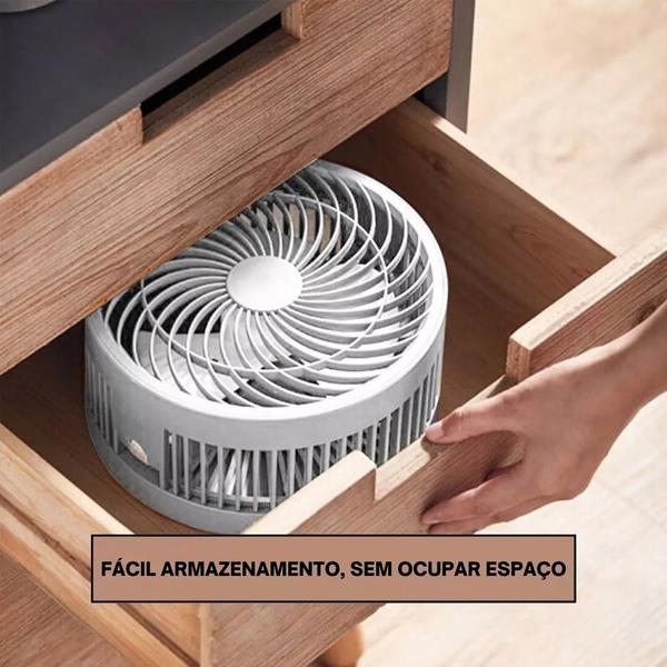 Imagem de Ventilador 20cm Compacto Extenso Portátil de Mesa 1m de Altura Ajustável USB Redondo 045