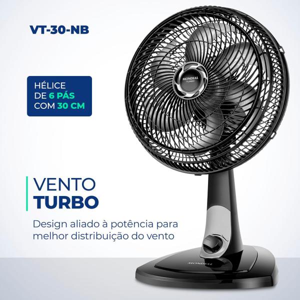 Imagem de Ventilador 30 cm Mondial VT-30-NB 127V/60Hz Turbo