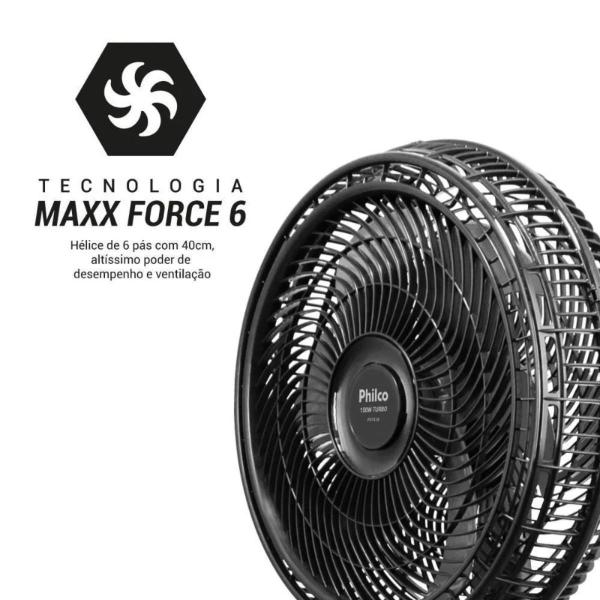 Imagem de Ventilador 40Cm De Mesa Turbo Force 150W Philco Tecnologia Maxx 40cm PVT41A