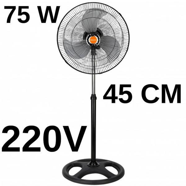 Imagem de Ventilador 45 cm Coluna Preto 75w Voltagem:220V