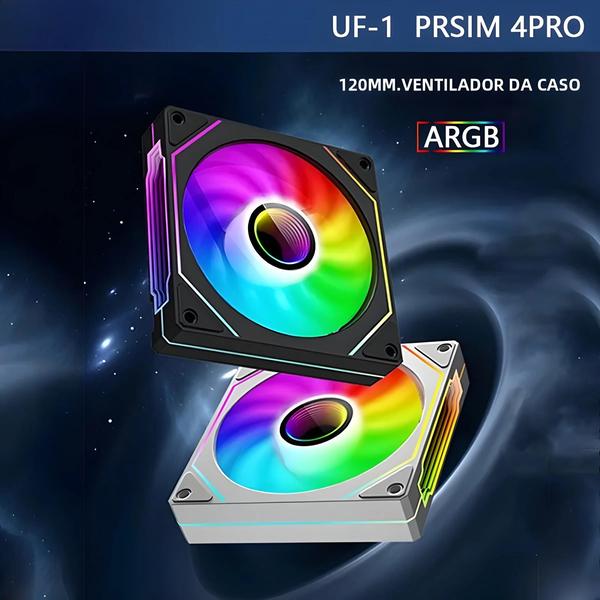 Imagem de Ventilador ARGB PWM Silencioso de 12cm Upsilon UF-1 Prism 4 Pro - Para Gabinete de PC