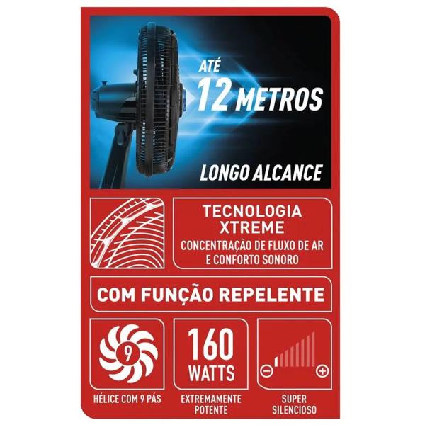 Imagem de Ventilador Arno X-treme 9  Mesa Repelente 40cm VE95 - 127V