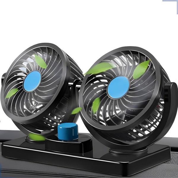 Imagem de Ventilador Automotivo Carro Caminhão Pequeno Dupla Ventilação