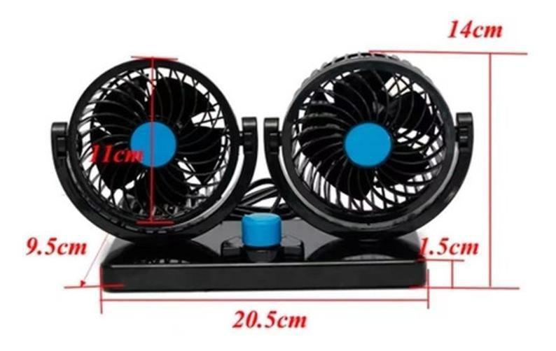 Imagem de Ventilador Automotivo Duplo Com Ajuste Carro Caminhão 12V