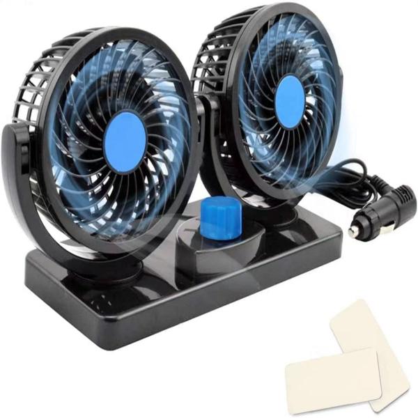 Imagem de Ventilador Automotivo Duplo Com Ajuste P/ Carro Caminhão 12v