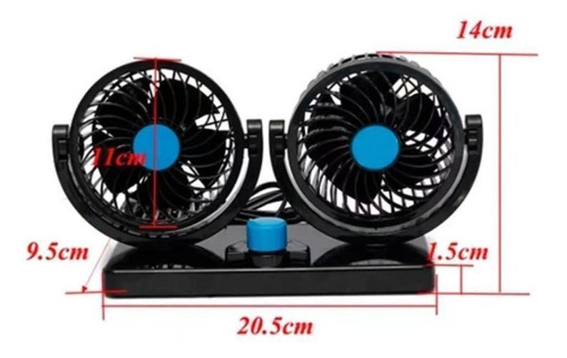 Imagem de Ventilador Automotivo Duplo Com Ajuste Para Caminhão 24V