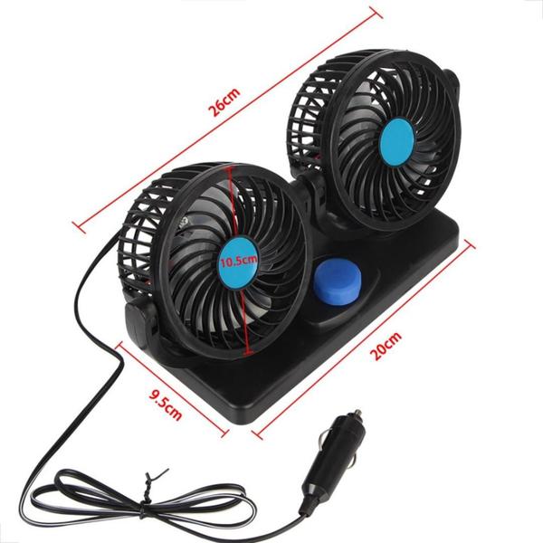 Imagem de Ventilador Automotivo Duplo Com Ajuste Para Carro/caminhão 12v