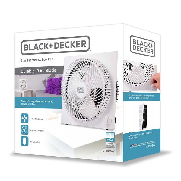 Imagem de Ventilador Box Black + Decker Portable 23 cm, 3 configurações de velocidade, branco