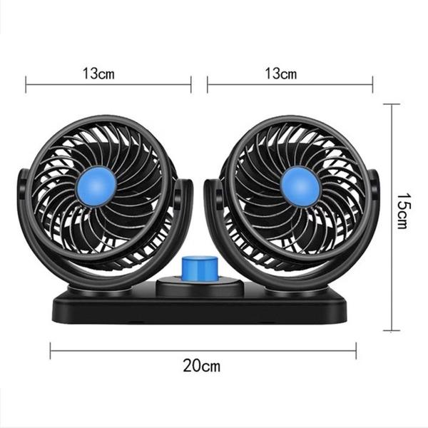 Imagem de Ventilador Carro Automotivo Duplo 12v Ajustável 2 Velocidades