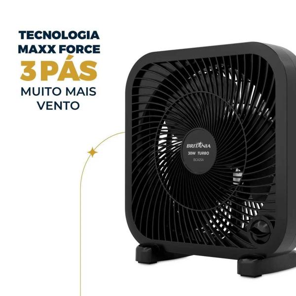 Imagem de Ventilador Circulador Britânia 23cm 30W BCA25A Preto 127V