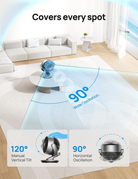 Imagem de Ventilador circulador de ar Dreo Smart 70 pés para sala inteira com controle de voz