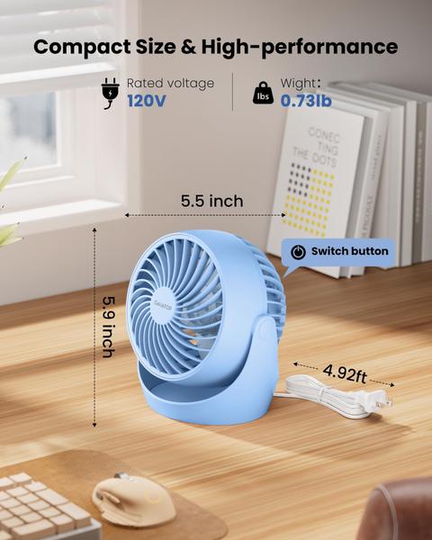 Imagem de Ventilador circulador de ar Gaiatop Mesa portátil 12cm 3 velocidades 6W 120V