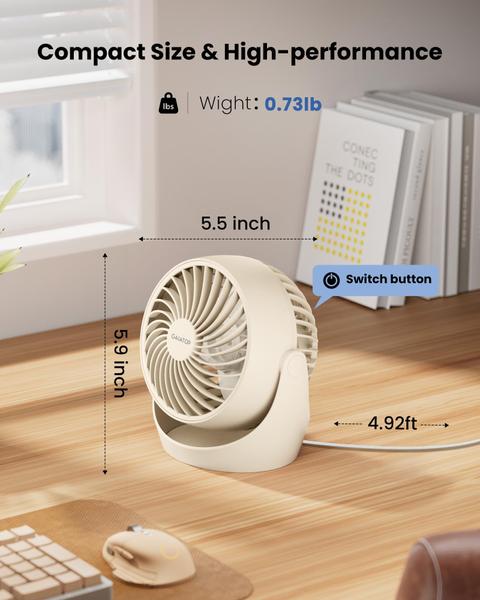 Imagem de Ventilador circulador de ar Gaiatop Portable Desk 12cm 3 Speed 6W