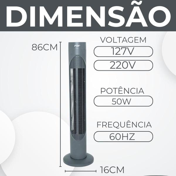 Imagem de Ventilador Cirncular de Ar de Torre Vertical Inovador 3 Níveis de Velocidade