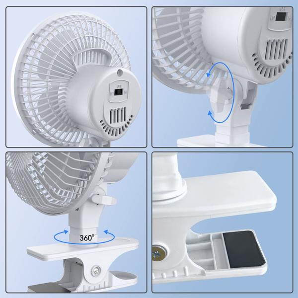 Imagem de Ventilador Clip on shinic de 6" com braçadeira forte, fluxo de ar poderoso