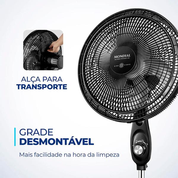 Imagem de Ventilador Coluna Super Power VSP-40-C-NB 40cm 6 Pás