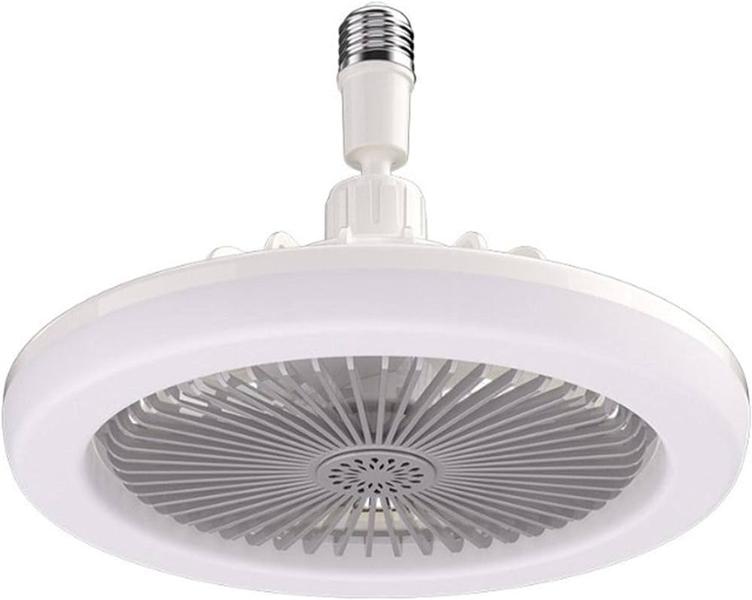 Imagem de Ventilador Com Luz Led 3- Lâmpada Moderna Controle Remoto BOCAL articulavel branco tela branca