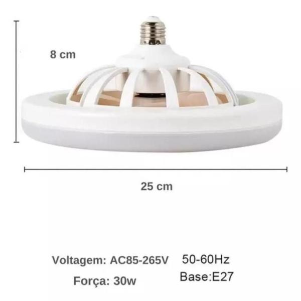 Imagem de Ventilador Com Luz Led, 3- Lâmpadas Modernas Para Smart E2