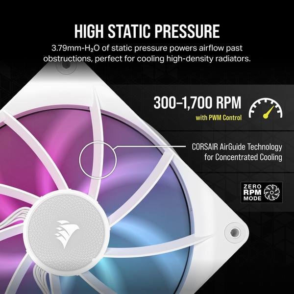 Imagem de Ventilador Corsair iCUE Link RX140 RGB 140 mm PWM com hub iCUE Link