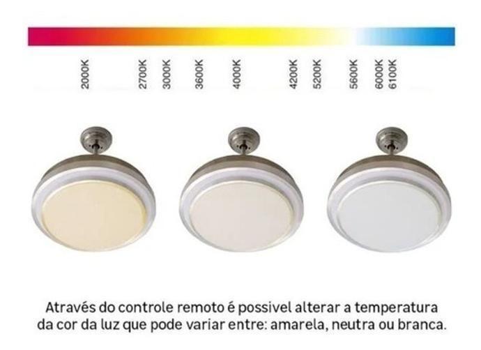 Imagem de Ventilador Cromado Teto 4 Pás Retratil Led 127V - 108 Cm